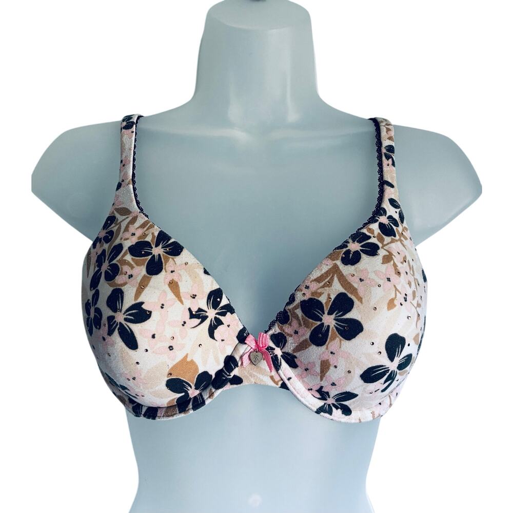 Victoria's Secret Body By Victoria Lined Perfect Coverage Bra 34B Floral